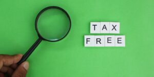 letters of the alphabet with the word tax free.